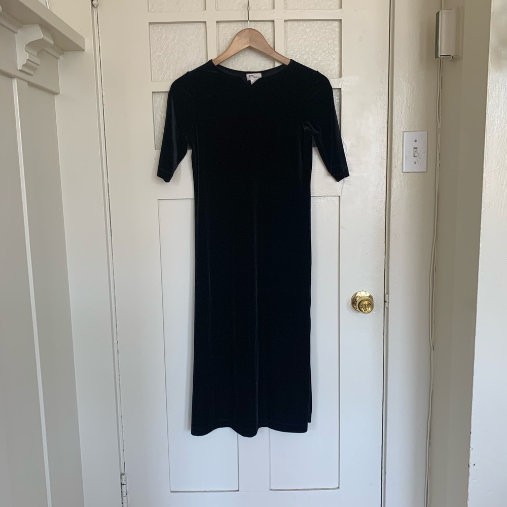 Vintage black suede dress